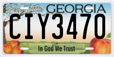 GA license plate CIY3470