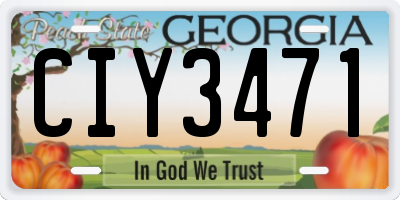 GA license plate CIY3471
