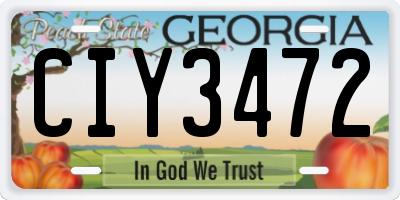 GA license plate CIY3472