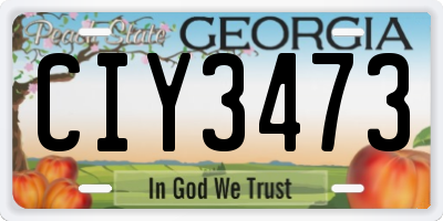 GA license plate CIY3473