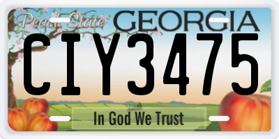 GA license plate CIY3475