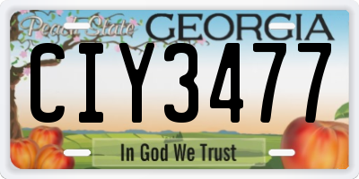 GA license plate CIY3477
