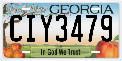 GA license plate CIY3479