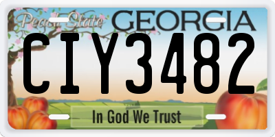 GA license plate CIY3482