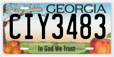 GA license plate CIY3483