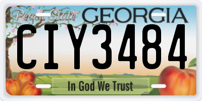 GA license plate CIY3484
