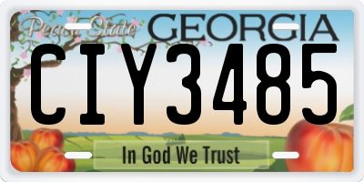GA license plate CIY3485