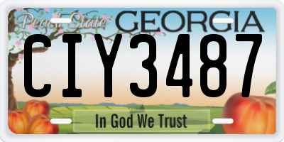 GA license plate CIY3487