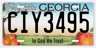 GA license plate CIY3495