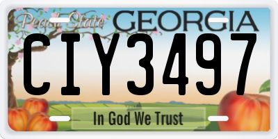 GA license plate CIY3497