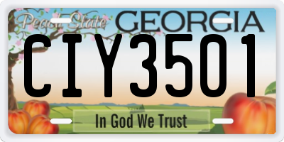 GA license plate CIY3501