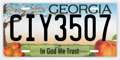 GA license plate CIY3507
