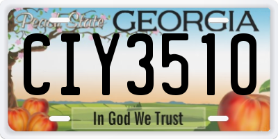 GA license plate CIY3510