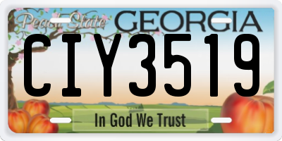 GA license plate CIY3519