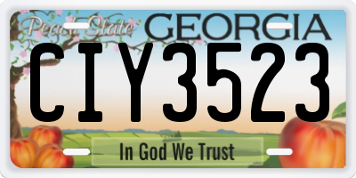 GA license plate CIY3523