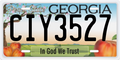 GA license plate CIY3527
