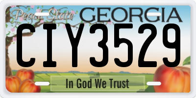 GA license plate CIY3529