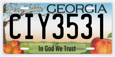 GA license plate CIY3531