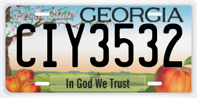 GA license plate CIY3532