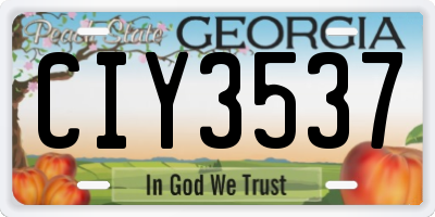 GA license plate CIY3537
