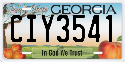 GA license plate CIY3541