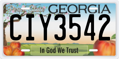 GA license plate CIY3542