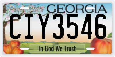 GA license plate CIY3546