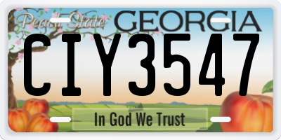 GA license plate CIY3547