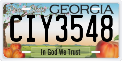 GA license plate CIY3548