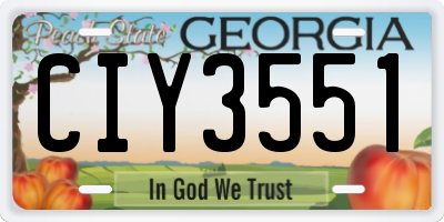 GA license plate CIY3551