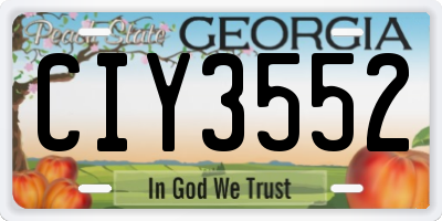 GA license plate CIY3552