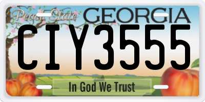 GA license plate CIY3555