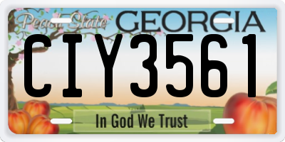 GA license plate CIY3561