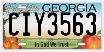 GA license plate CIY3563