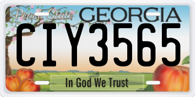GA license plate CIY3565