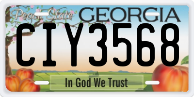 GA license plate CIY3568