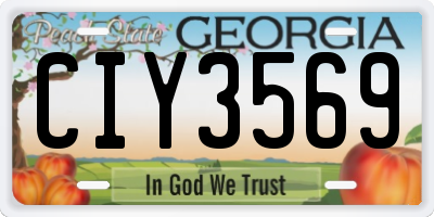 GA license plate CIY3569