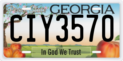 GA license plate CIY3570