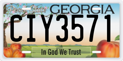 GA license plate CIY3571