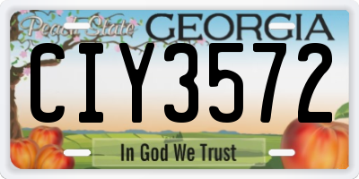 GA license plate CIY3572