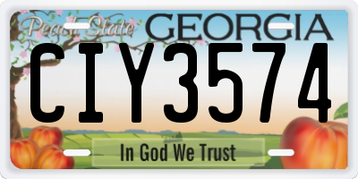 GA license plate CIY3574