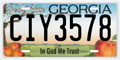 GA license plate CIY3578