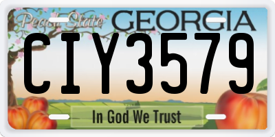 GA license plate CIY3579