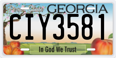 GA license plate CIY3581