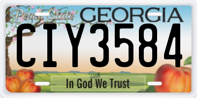 GA license plate CIY3584