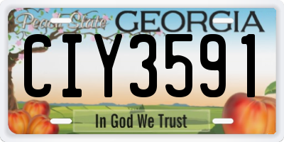 GA license plate CIY3591