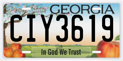 GA license plate CIY3619