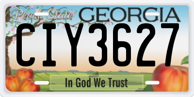 GA license plate CIY3627