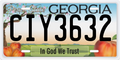 GA license plate CIY3632