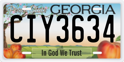 GA license plate CIY3634